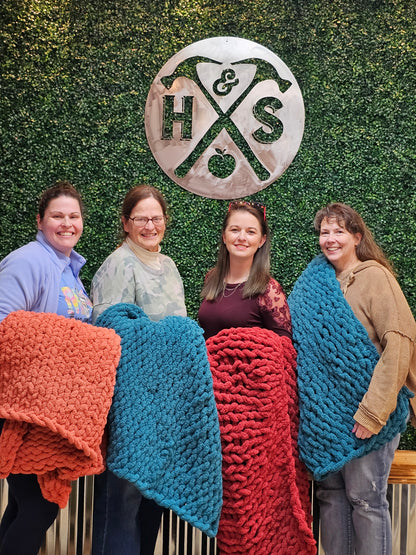 1/12 Private Party Funday Chunky Yarn Throw Workshop 5pm