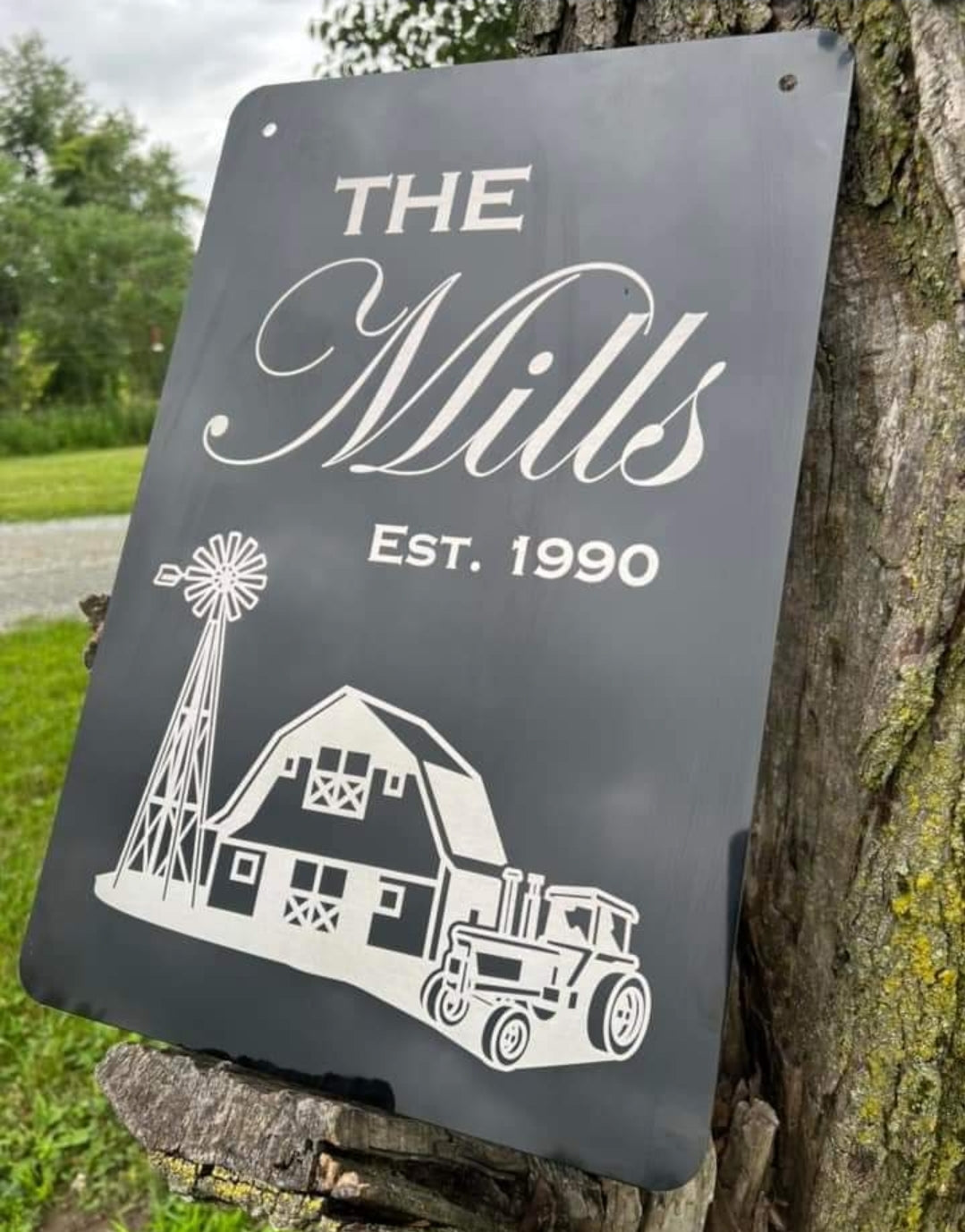 Engraved Two Sided Aluminum Garden Flag or Wall Sign.