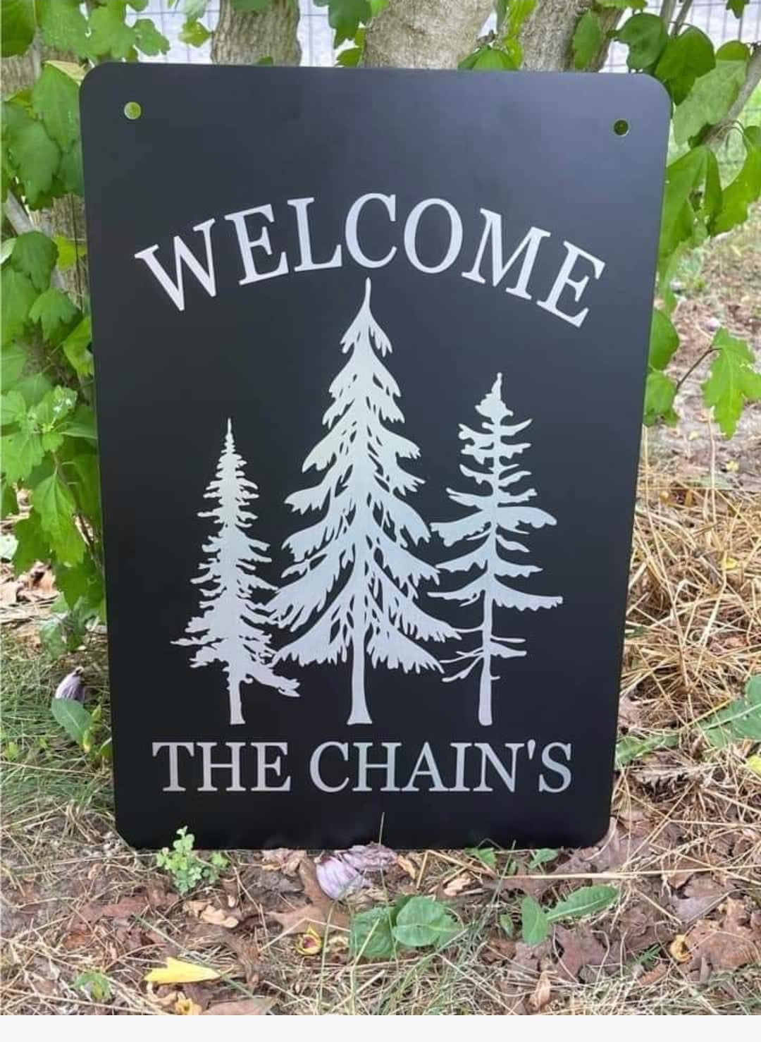 Engraved Two Sided Aluminum Garden Flag or Wall Sign.