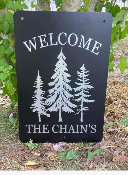 Engraved Two Sided Aluminum Garden Flag or Wall Sign.