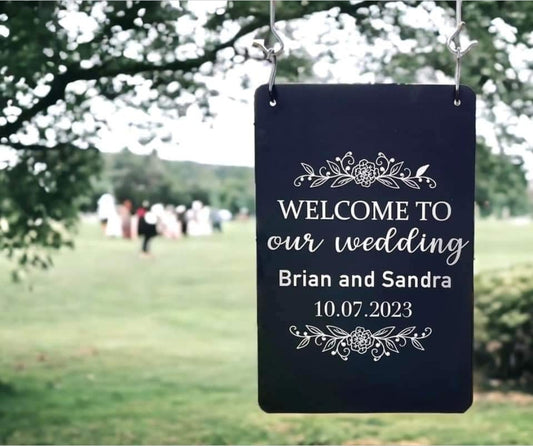 Engraved Two Sided Aluminum Garden Flag or Wall Sign.