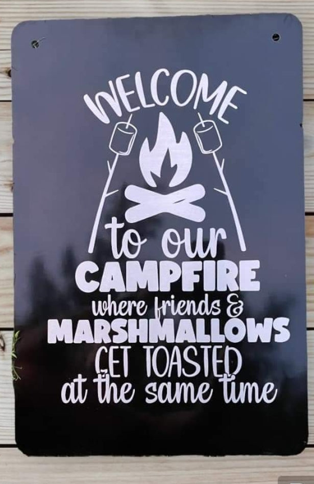 Engraved Two Sided Aluminum Garden Flag or Wall Sign.