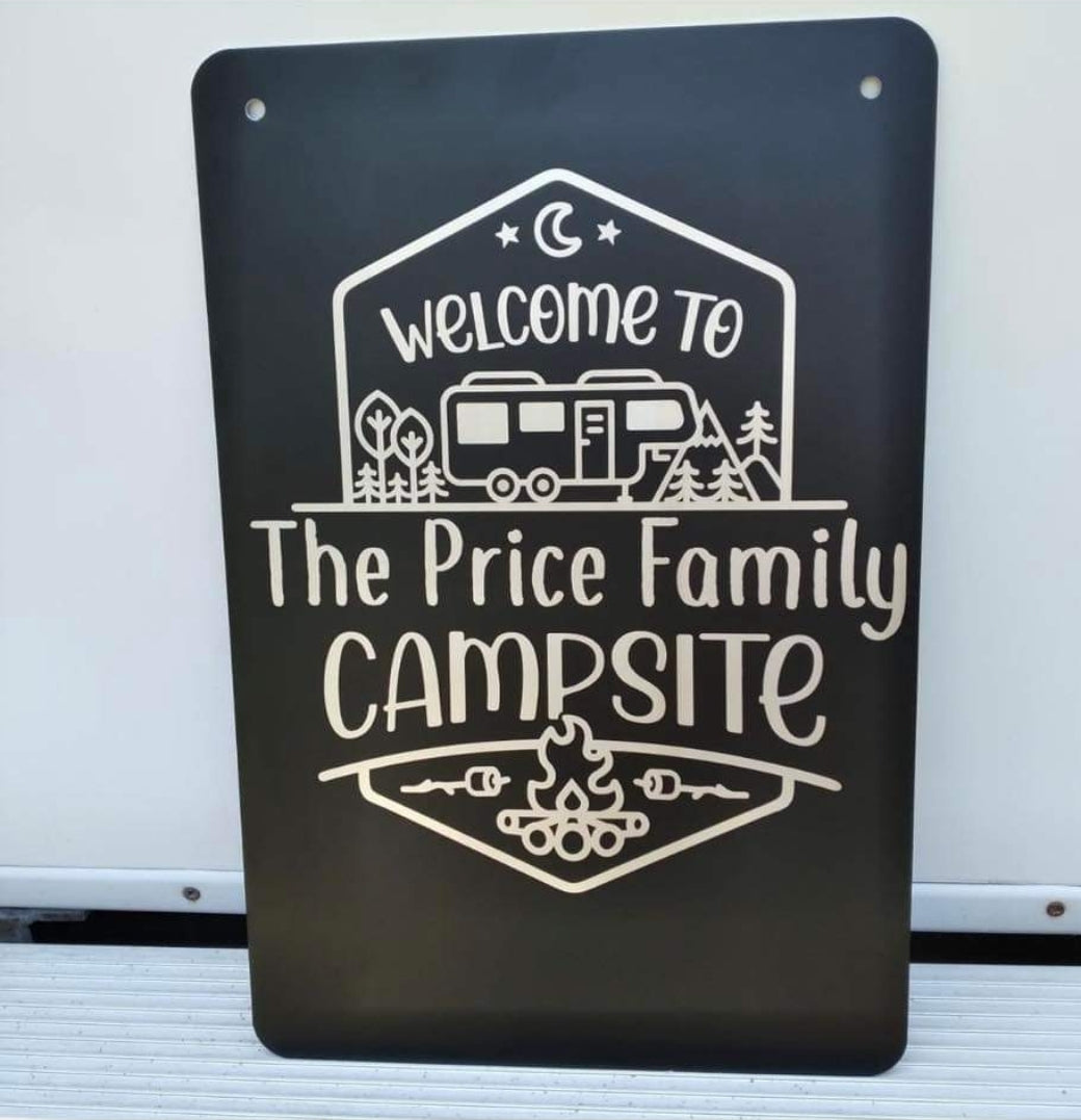 Engraved Two Sided Aluminum Garden Flag or Wall Sign.