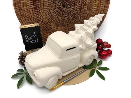 Ceramic Vintage Light up Truck