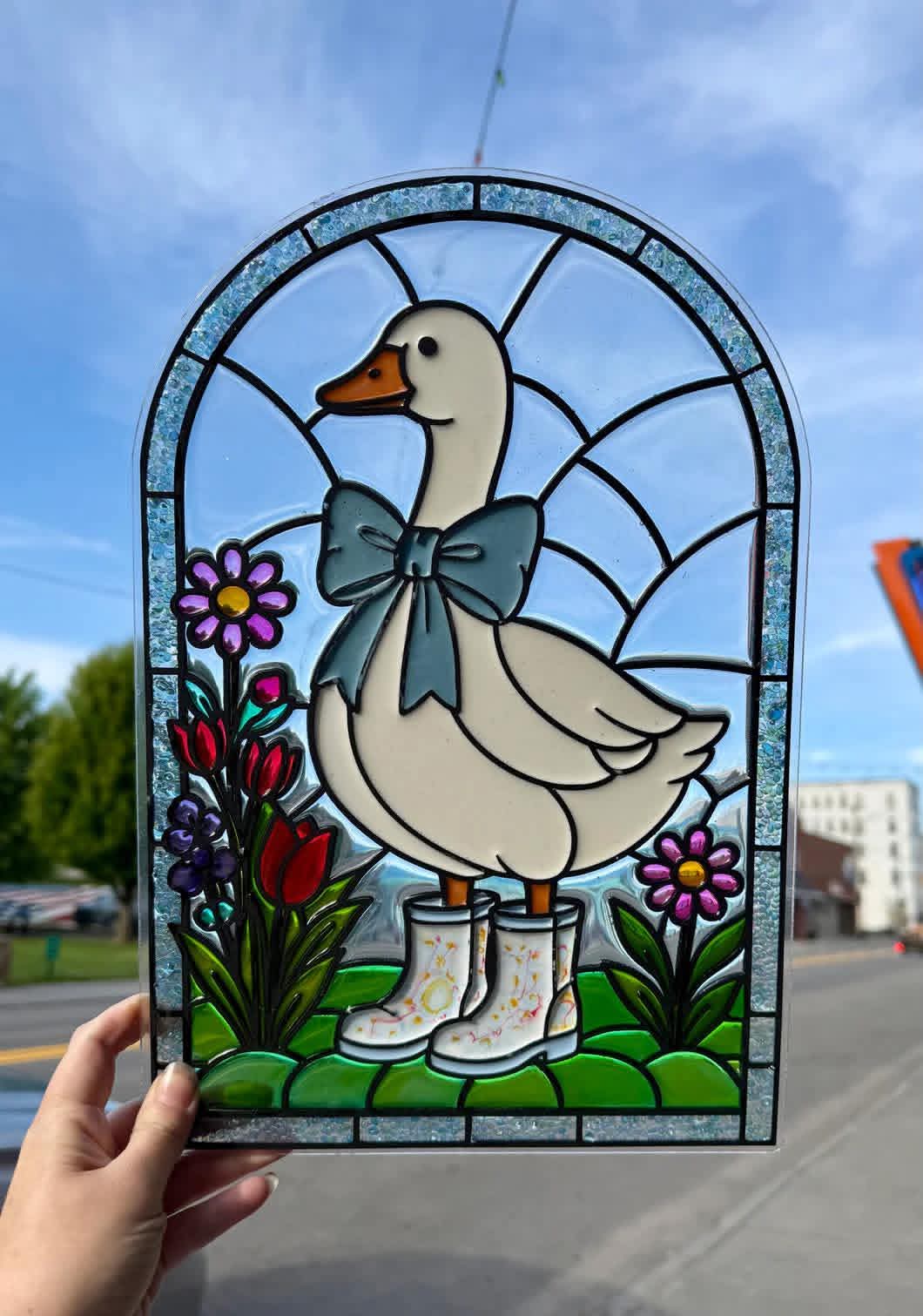 7/11 Faux Stained Glass Goose 6pm